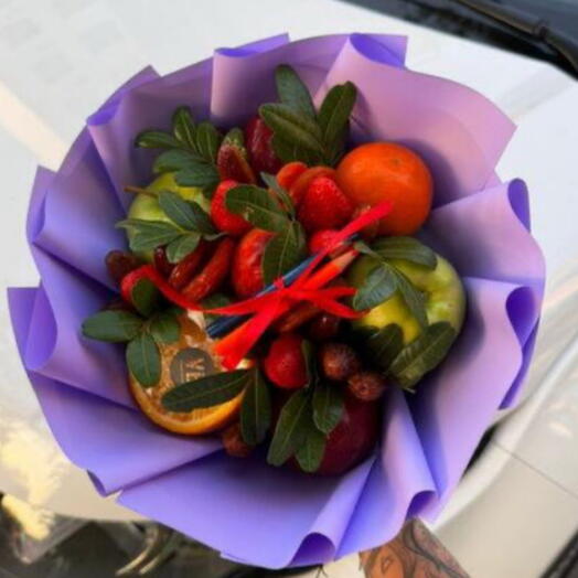 Букет из свежих фруктов с сухофруктами 💐