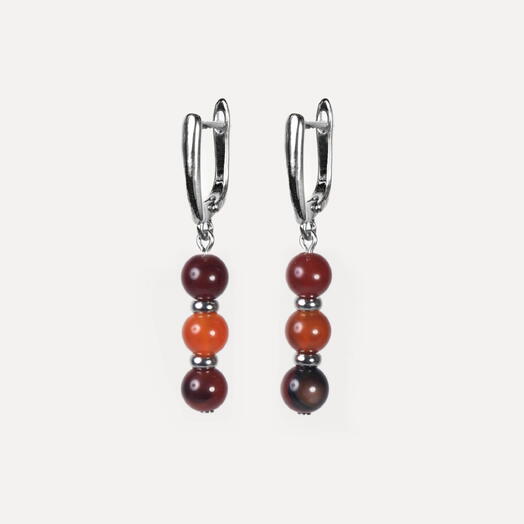 Серьги Самшит Сардоникс Rh+ (EAR1160)