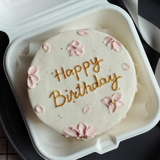 Бенто торт Нежные цветы Happy birthday на день рождения девушке, девочке