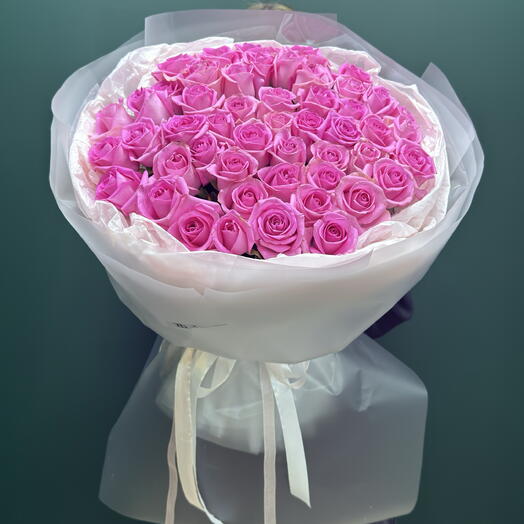 Букет из 51 розовой розы 🌸