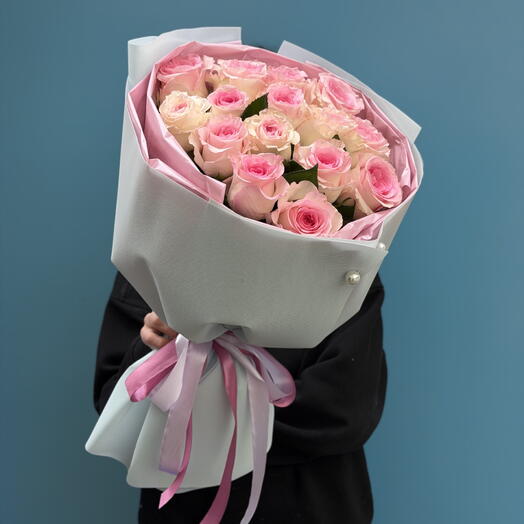 Нежнейший букет розы в стильном оформлении 🌸🫶🏻♥️