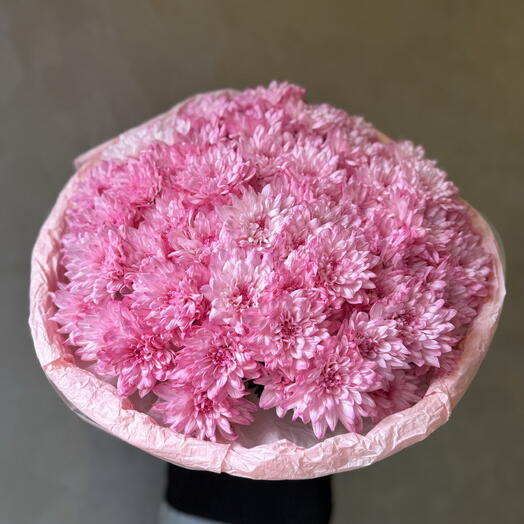 15 розовых кустовых хризантем 🌸 Пышный букет, стоят до 3 недель