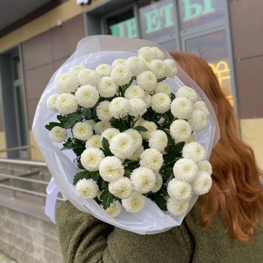 Букет из 7 кустовых хризантем Ньютон