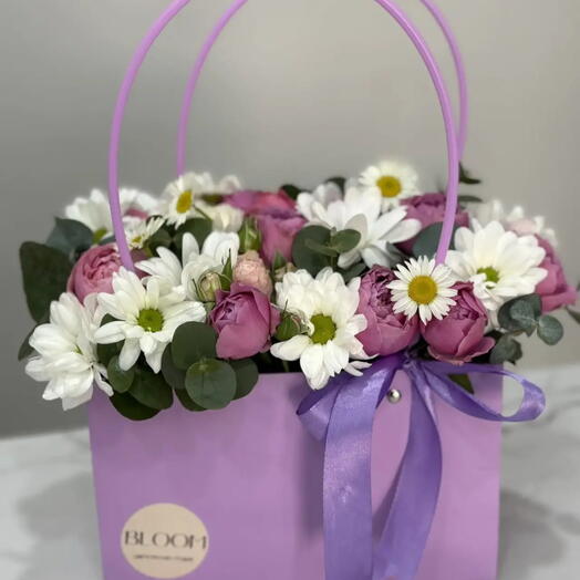 💜Композиция в сумочке в фиолетовом оттенке