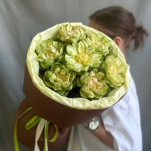 Букет необычных зеленых роз💚
