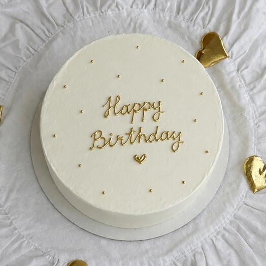Бенто-торт с золотой надписью «happy birthday»