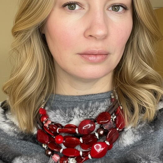 Колье из бусин на проволоке с памятью
