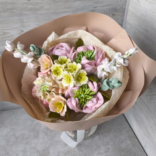 Съедобный букет из зефира на день рождения для мамы, бабушки, 🎁 сладкий сюрприз