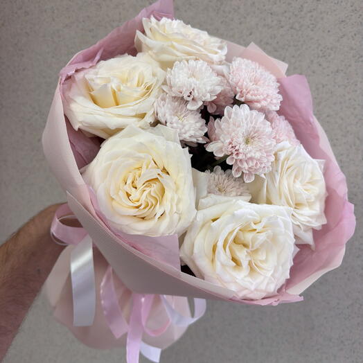 Пионовидные розы нежный букет 🌸♥️ дофаминовый букет