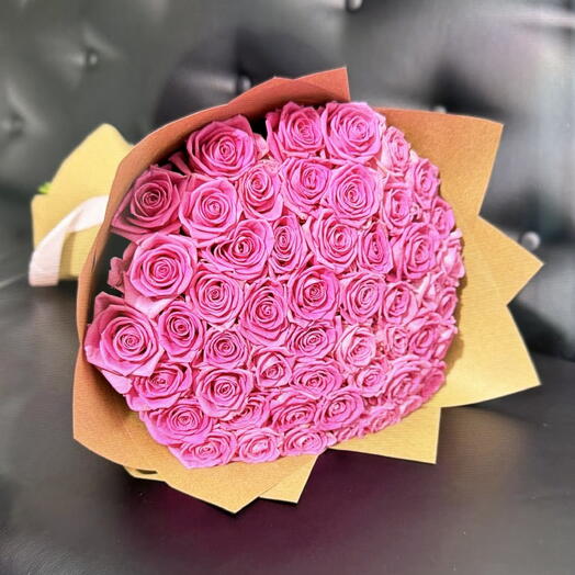 Розовые розы аква 39шт