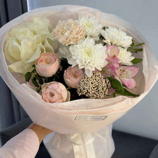 Стильный нежный розово-белый комплимент🌸