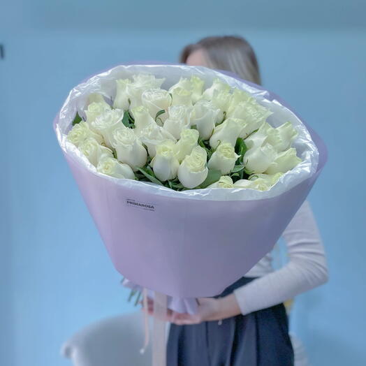 Букет из 35 белых роз «Чистота чувств»🤍 25900