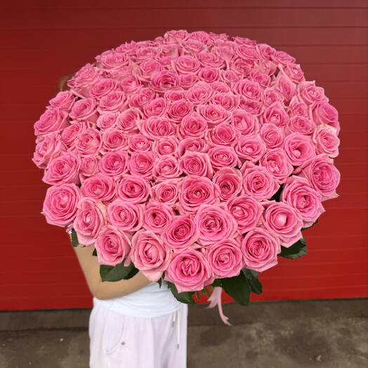 Розовая роза 101 шт 🌸😍