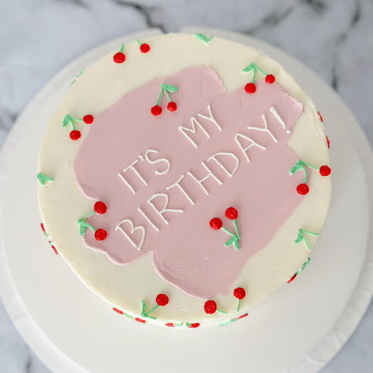 Торт 1,5 кг Бенто Макси happy birthday на день рождения с вишенками