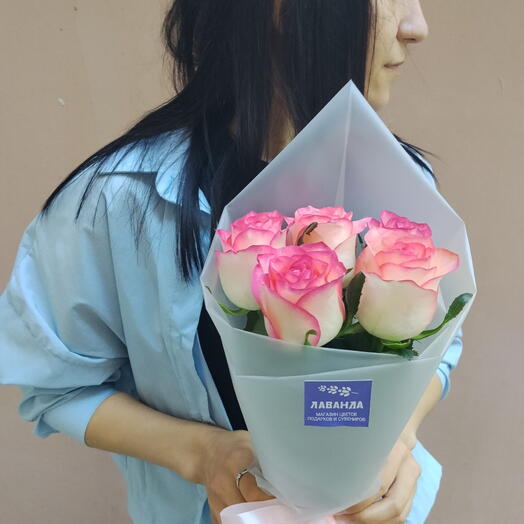 Букет Флоренция XS из 5 розовых роз