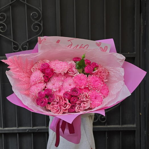 Розовый букет цветов 💐
