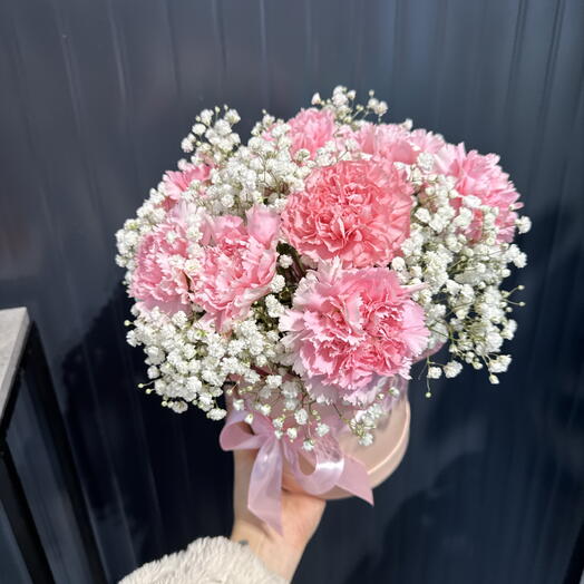 Коробочка 💖 облако гипсофилы и диантусов