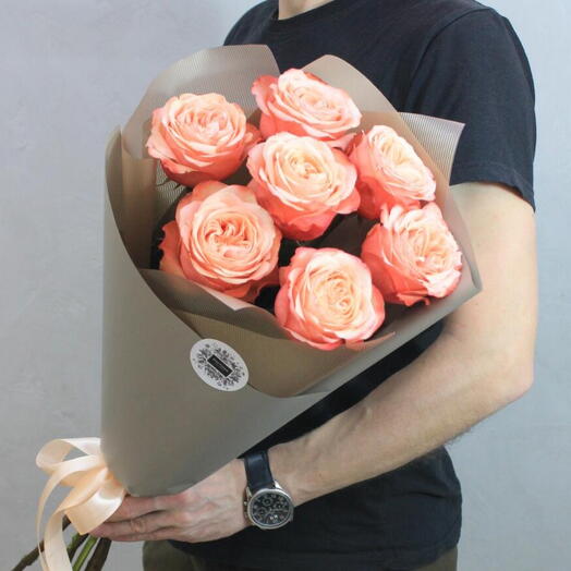 Hermosas rosas de peonía de Coral 7 piezas