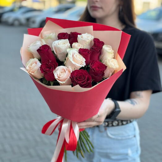 15 роз Кения в фоамиране