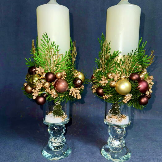 Новогодние изящные свечи 🕯️