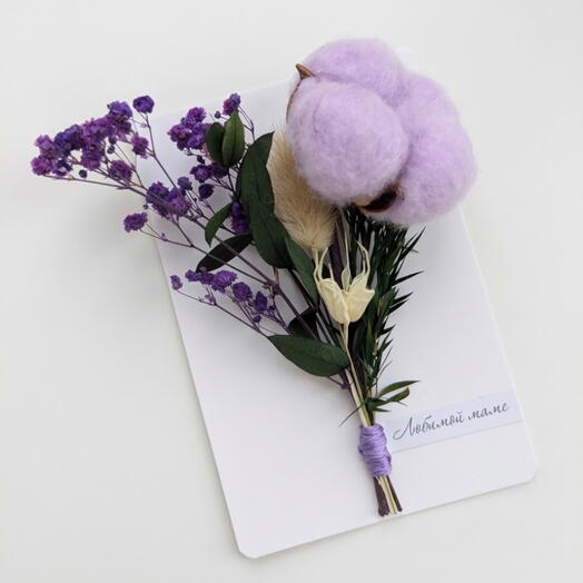 Открытка ручной работы с сухоцветами на День матери 🤱💌