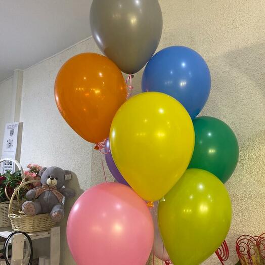 Набор из 8 разноцветных гелиевых шаров