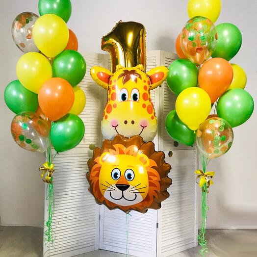 Composición de globos Safari 31 globos