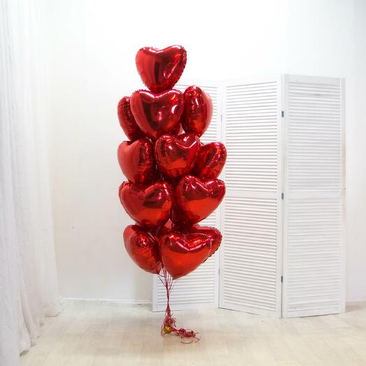 Cloud of balls "Red hearts"