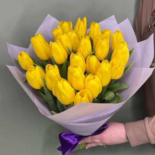 Желтые тюльпаны 25 шт