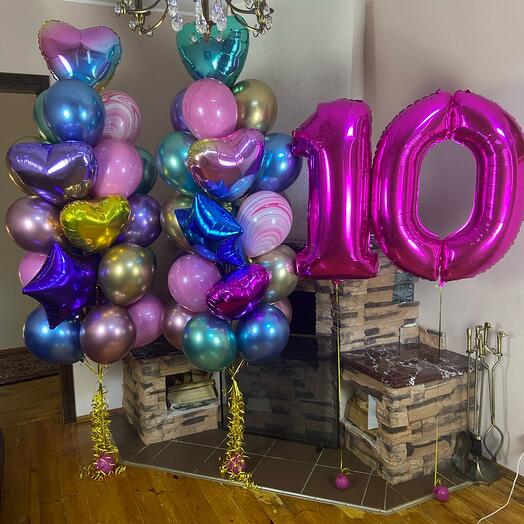 Воздушные шары на День рождения, 50 шт