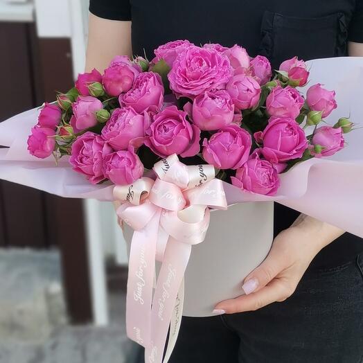 Rosa de peonía de arbusto en Caja