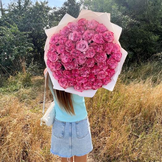 Bouquet of peony-shaped Ecuadorian roses 49pcs