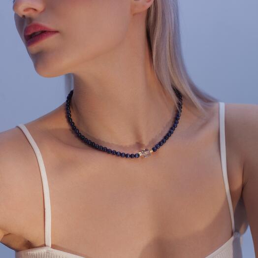 Choker made of stone -cat's eye