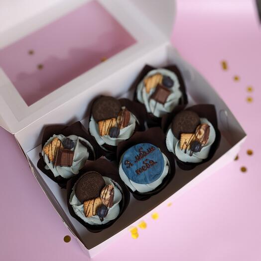 Cupcakes "Chocolate with cherry" 6 pieces