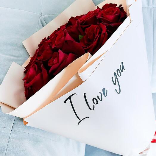 15 элитных роз "I Love you"