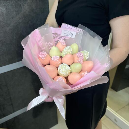 Букет из 15 Клубник в Бельгийском  Шоколаде Callebaut