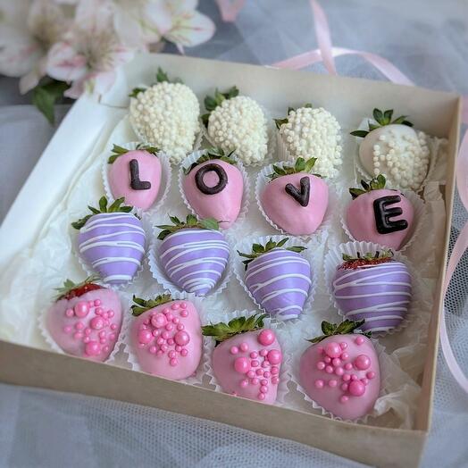 Caja de fresas "Bonjour"