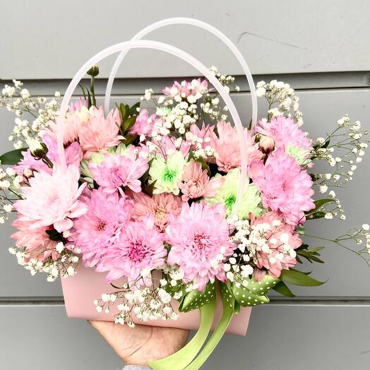 Воздушный Алтай хризантемы с гипсой в сумочке 💝💝💝