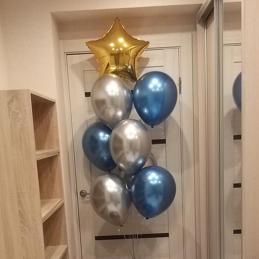 Фонтан из 8 гелиевых шаров