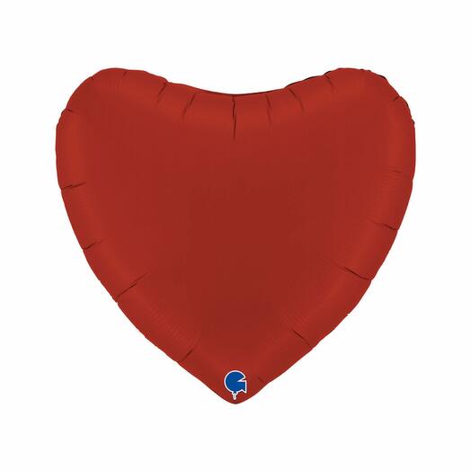 Фольговане серце темно-червоне
