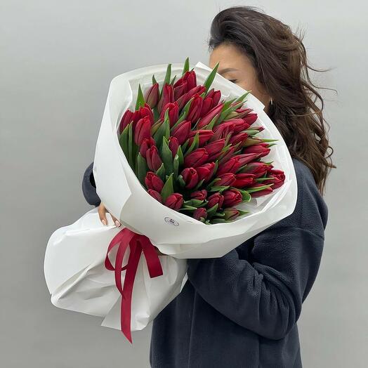 51 красный тюльпан