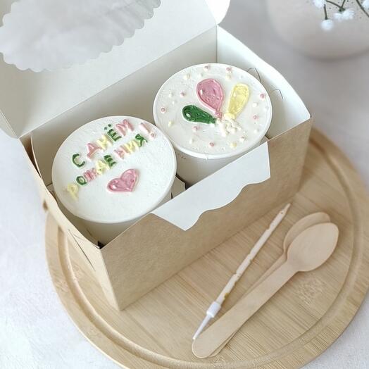 Торт в стаканчике Cake to go 2 шт с рисунком