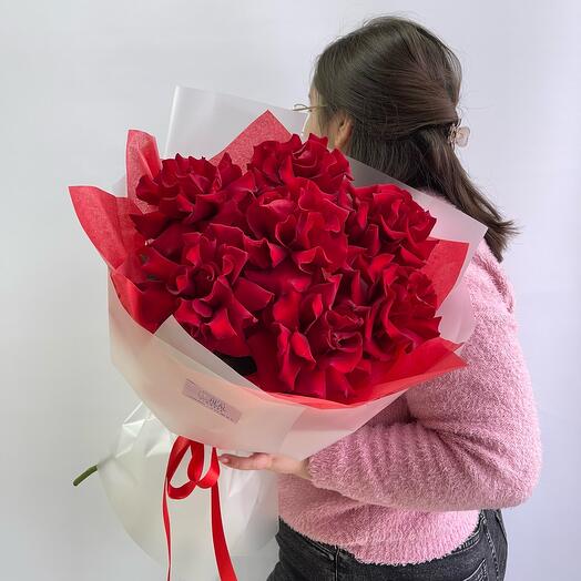 Ramo Joli de 7 rosas francesas rojas Explorer