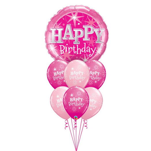 Pink Birthday Sparkle Balloons