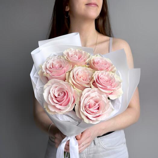 🌷Нежный букет розовая роза Пинк Мондиаль