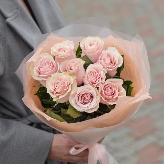 Монобукет из роз Pink Mondial XS