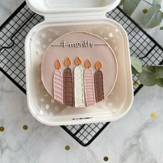 Бенто торт "Happy 1 month", со свечками, детский торт, ребёнку