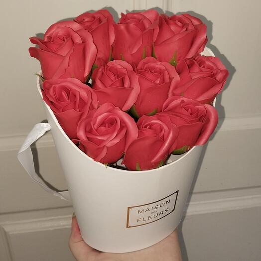 Мыльные розы, букет из мыла, мыльные цветы