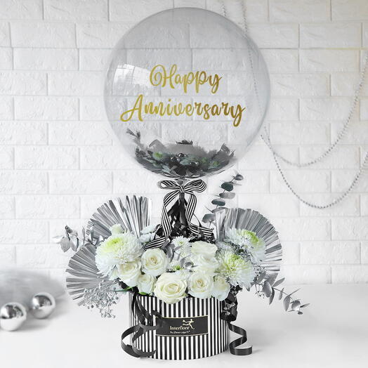 Chic in Silver Anniversary Arrangement