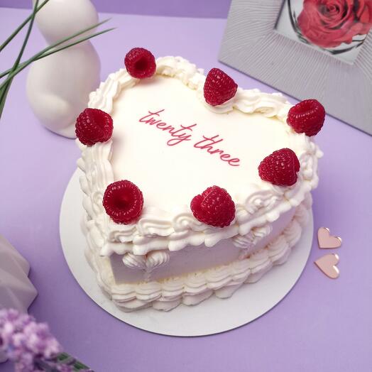 Торт - сердце в стиле ламбет. Подарок на день рождения